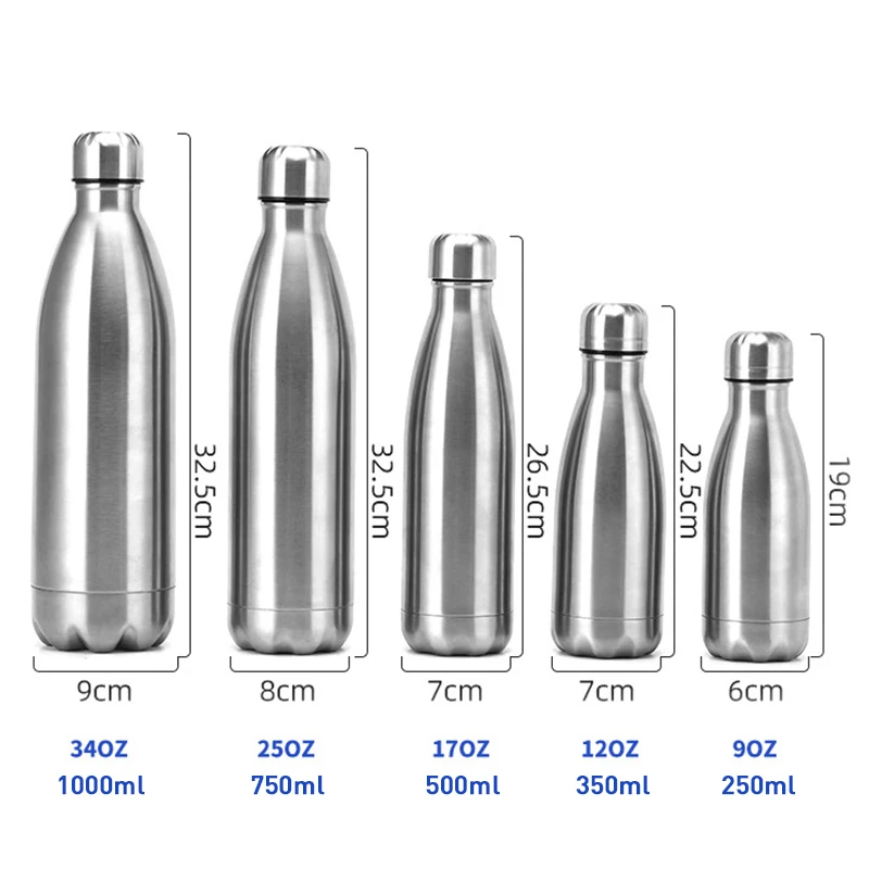 Professional customization Hot 304 Stainless Steel Insulated Double Wall vacuum drink Thermal Flask Sports cola water bottles