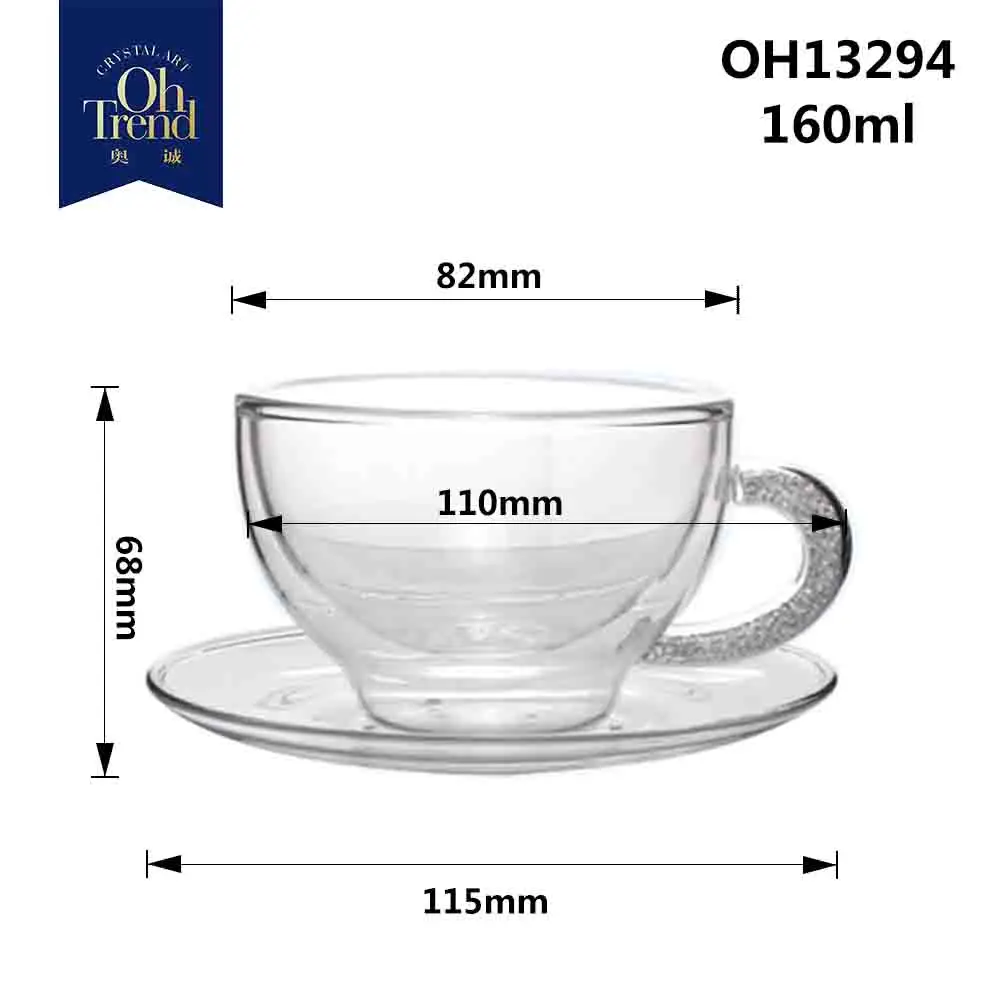 Double Coffee Mugs With  Crystal Handle Mugs Drinking Insulation Double Wall Glass Tea Cup Milk Drink Ware Creative Gift Box