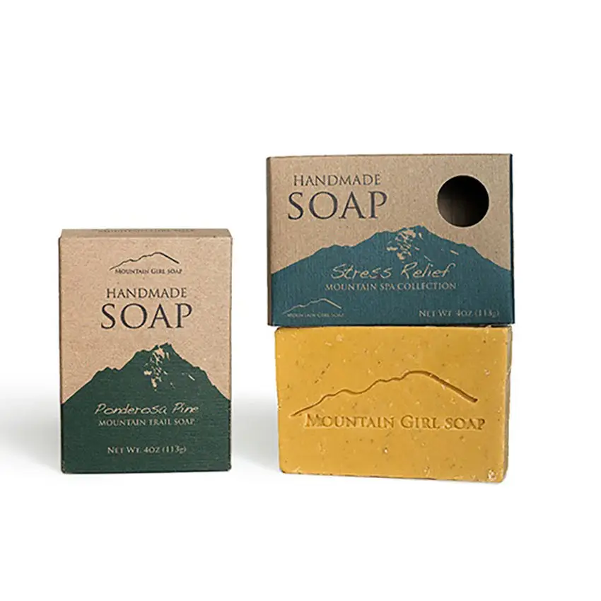 BSCI Chinese Factory Supply  Recycled Kraft Paper Boxes For Hand Made Craft Soap Package Box