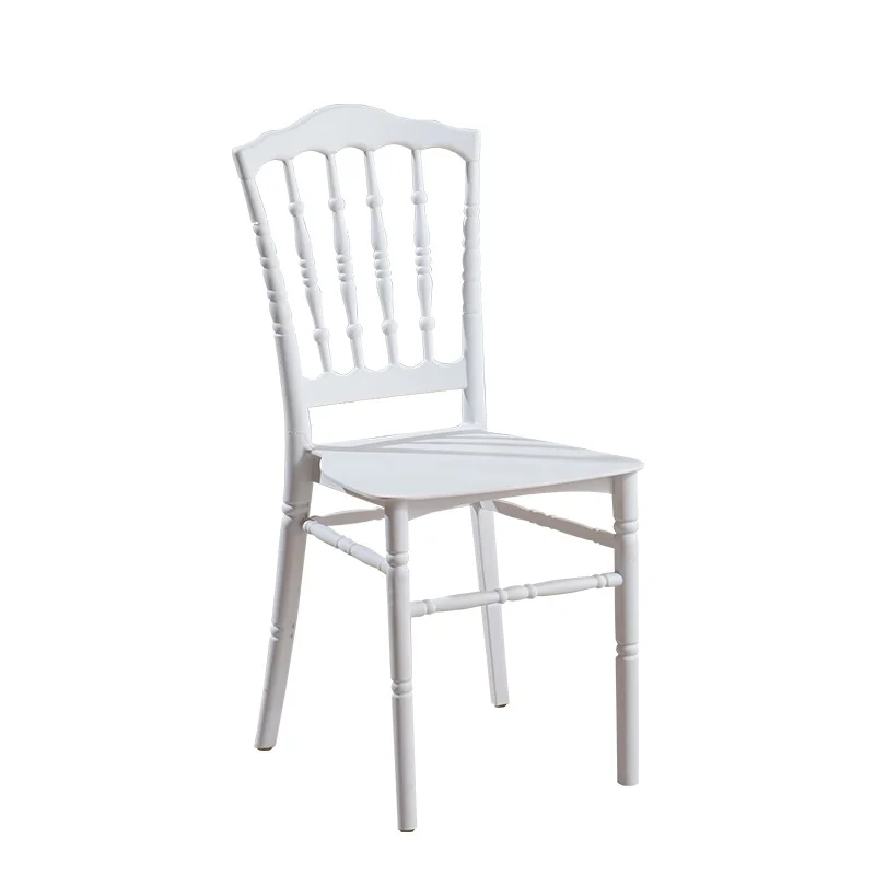 Modern Simple White Plastic Backrest Home Restaurant Hotel Outdoor Wedding Napoleon Chair