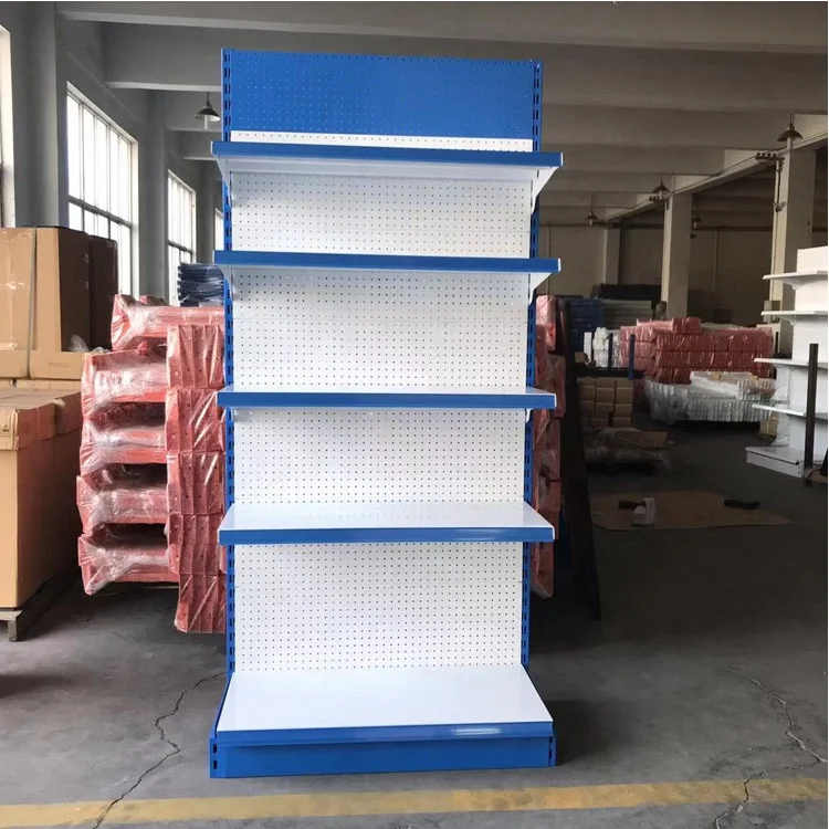 Factory direct sale single and double metal material supermarket shelves gondola rack for store