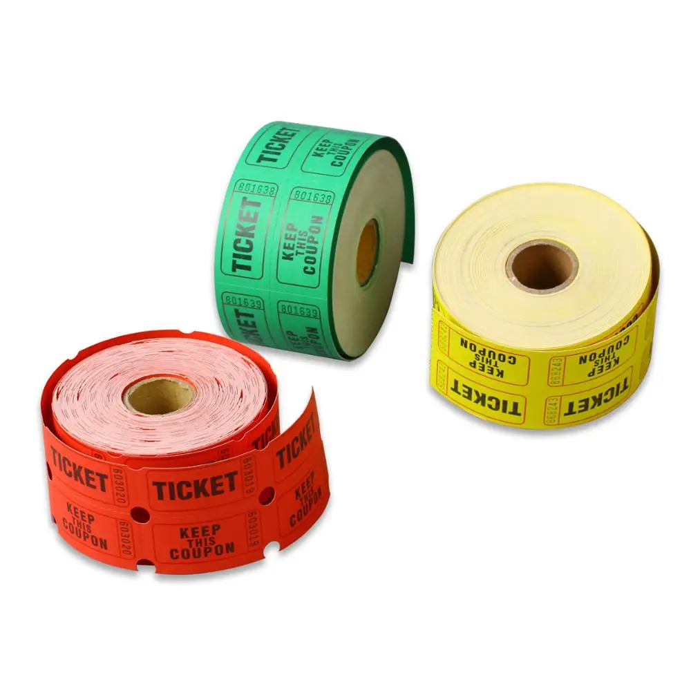 
customized roll or fanfold game party ticket 