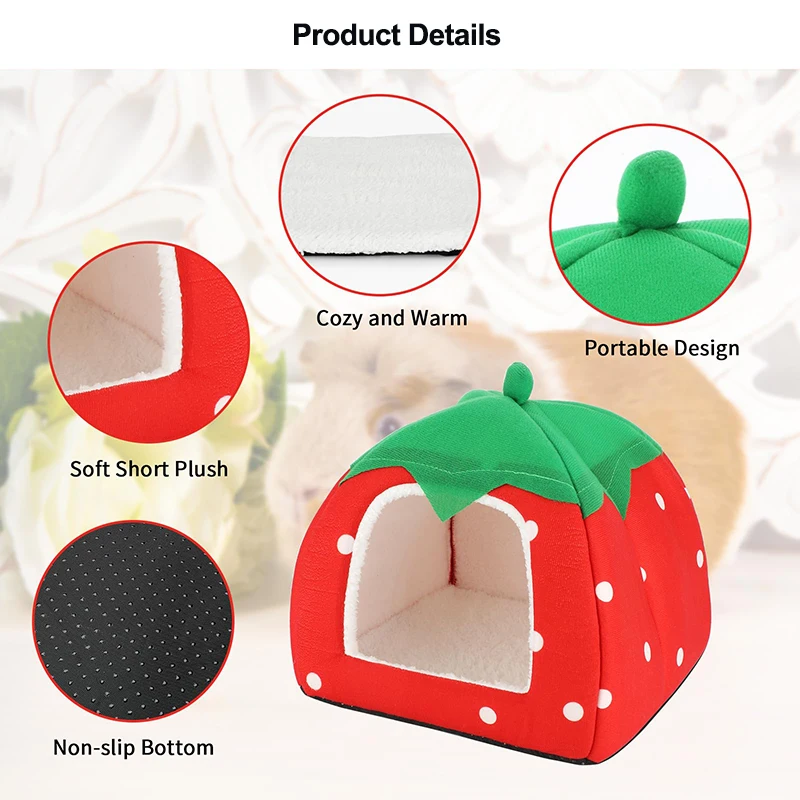 Non-slip Bottom Huts Pet Houses Furniture Ornament Hideout Bunk Bed Guinea Pigs Cage Accessories