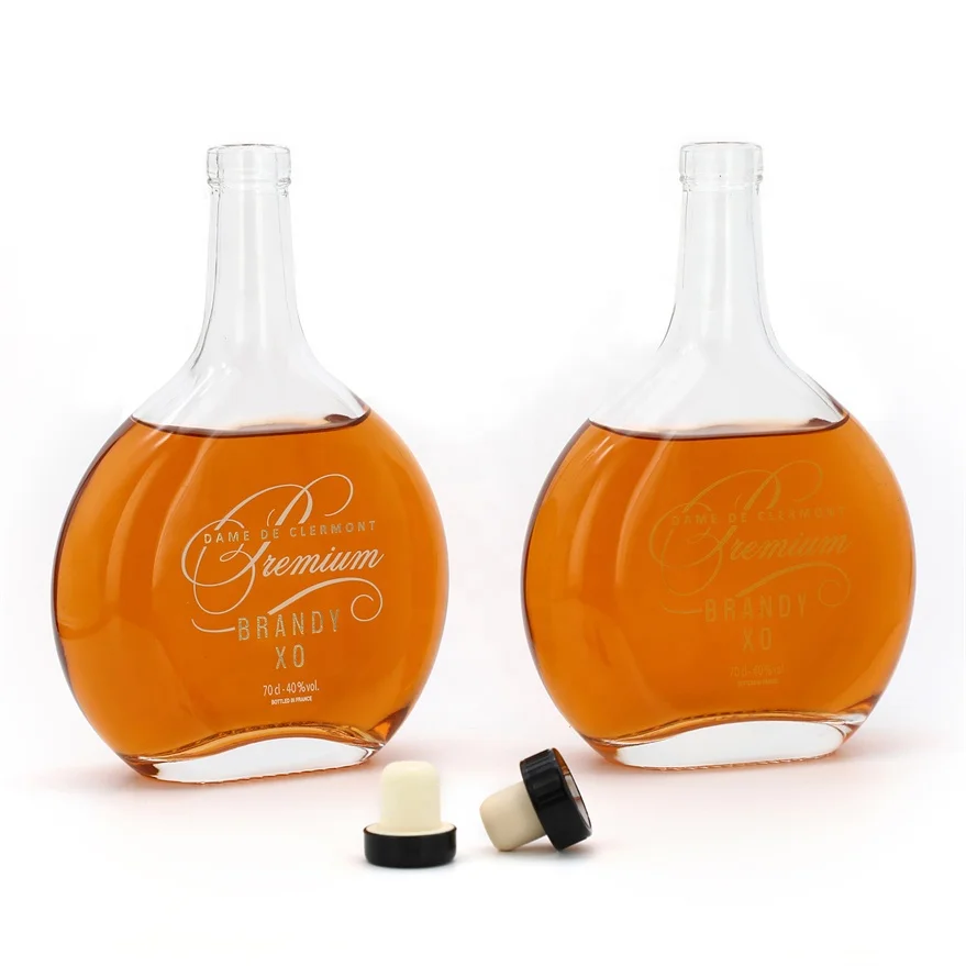 purchase empty fancy liquor whiskey Rum 700ml wide mouth gin vodka alcohol Cognac XO classic glass bottle