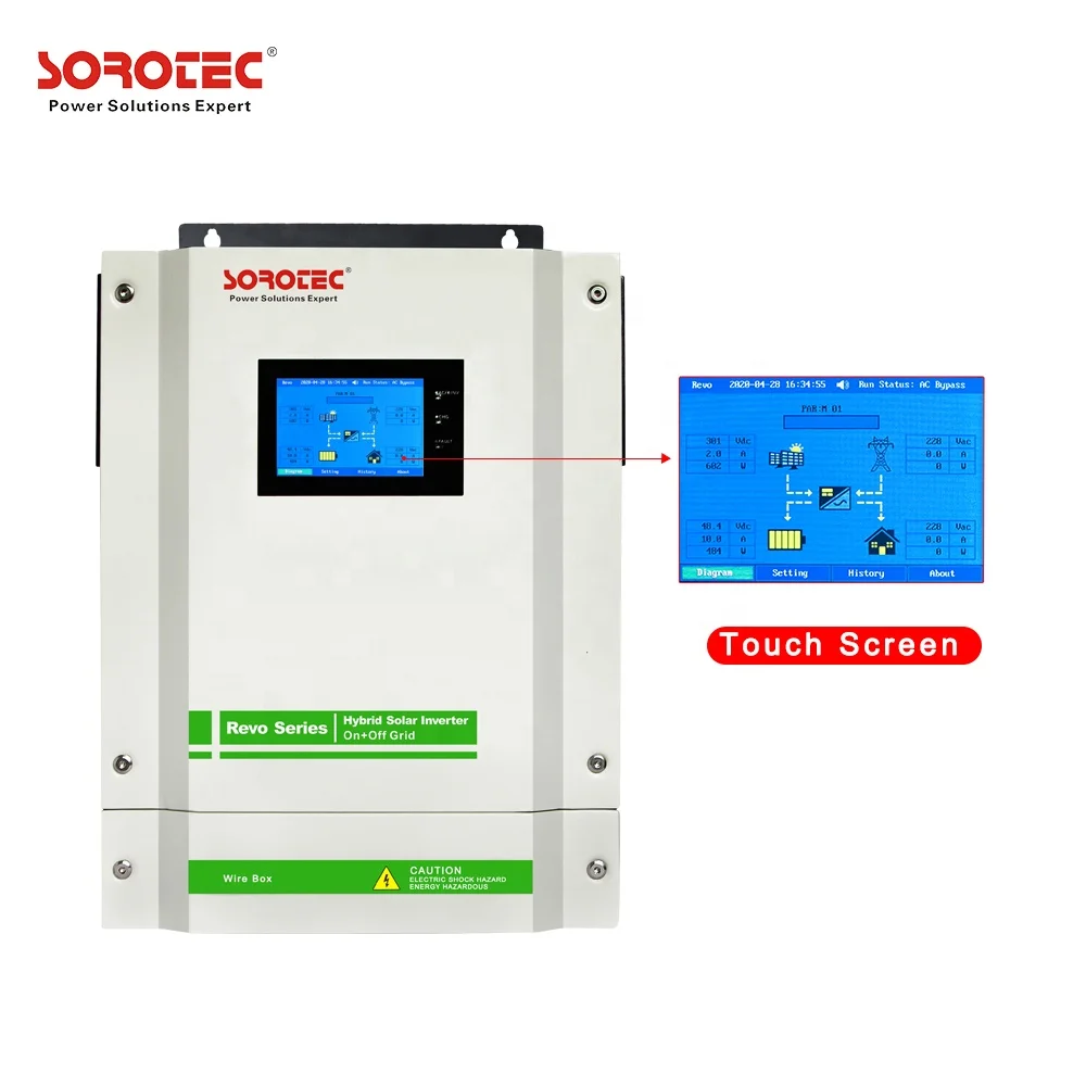 Hybrid Solar Power Inverters 50/60Hz touch display screen built- in BMS 3000w 3200w