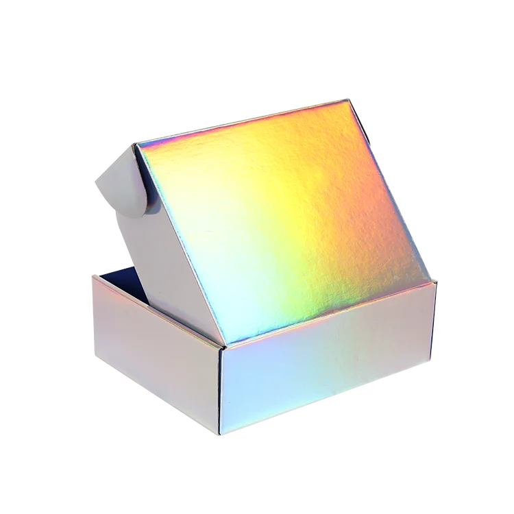 OEM ODM Holographic silver black pink white cosmetic packaging box Cardboard for cosmet 12x12x5