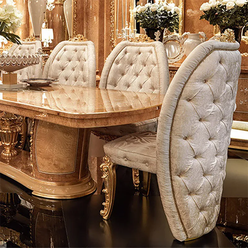 European Royal Wooden Dining Room 8 10 Seater Antique Luxury Dinning Furniture With Chairs French Solid Wood Table And Chair Set