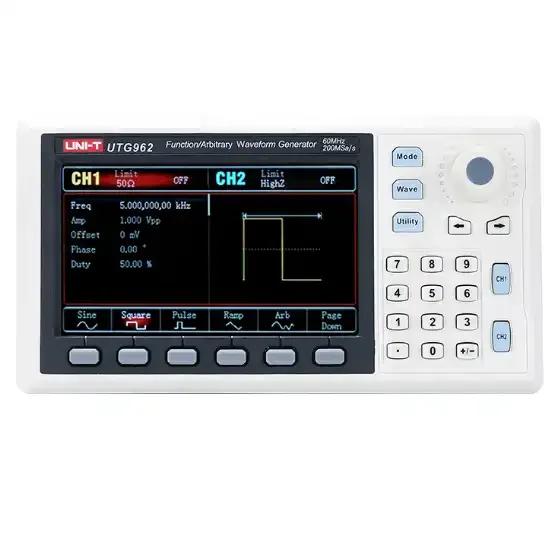 2023 UTG962 Function Arbitrary Waveform Generator Signal Source Dual Channel 200MS/s 14bits Frequency Meter 30Mhz 60Mhz