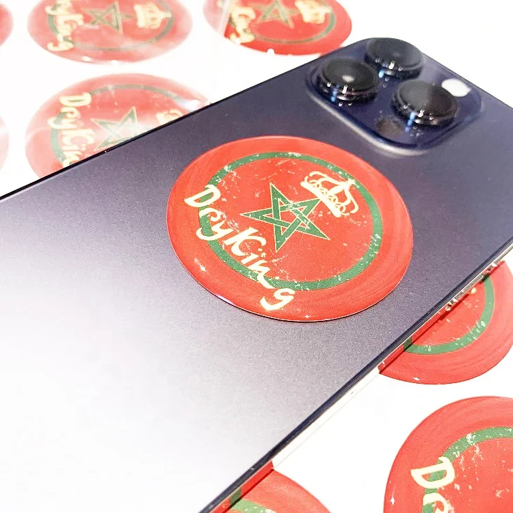 Custom 3D Strong Adhesive Circle Wholesale Waterproof Gel Silicon Dome Epoxy Sticker For Phone