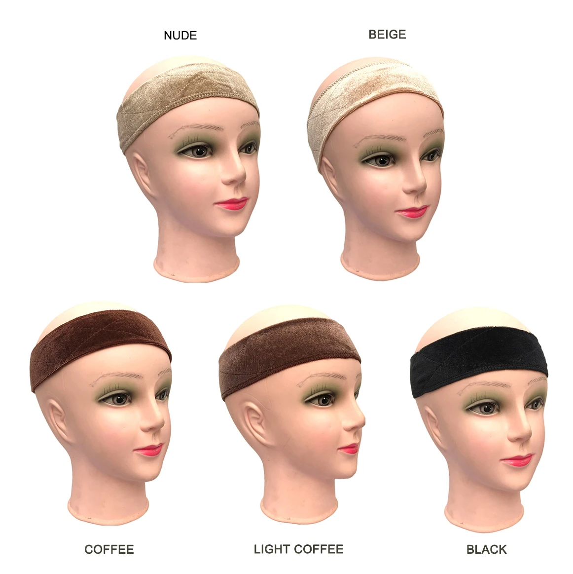 Factory Brown Black Skin Color Hair Wig Band Adjustable Wig Grip Band Velvet Use for Holding Wigs Easily