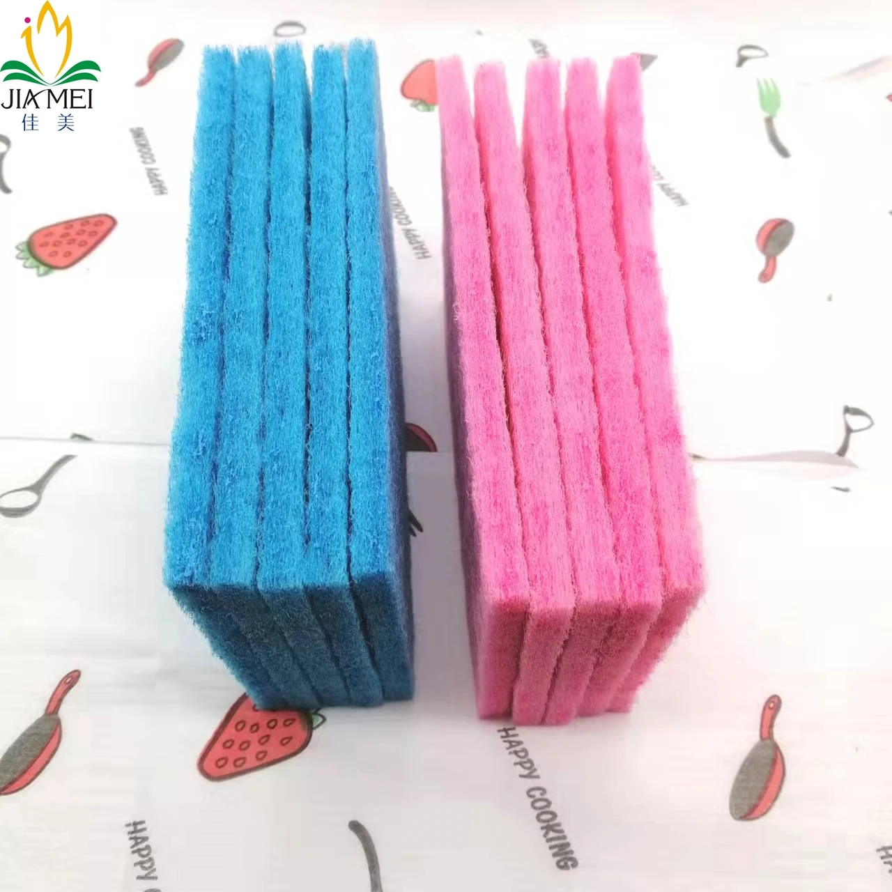 Розовые бытовые кухонные чистящие прокладки без царапин губка для мытья