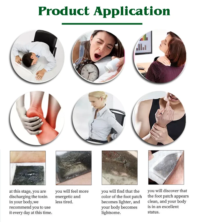 Bamboo vinegar wood vineagr 100% natural herbs ginger detox foot patch body organic foot pads