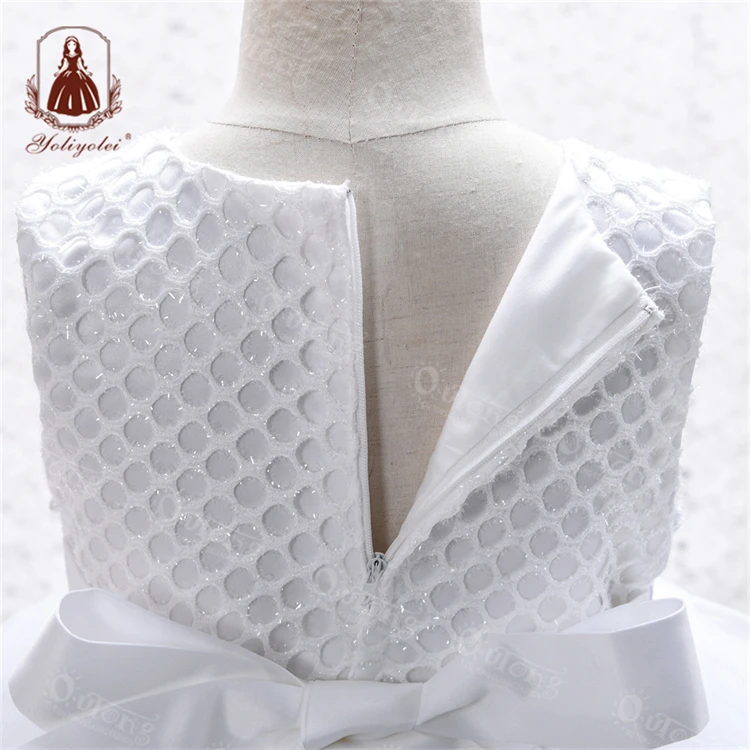 Yoliyolei Kids Designer Dresses, Birthday One Year Old Girls Clothes Satin Stelan Skirt Anak Summer Party Baby Girl Dress/