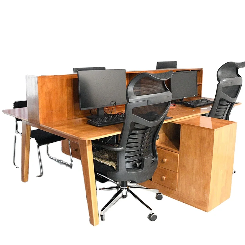 New modern office furniture latest office desk 4 Person Workstation Desk with Side Storage by Harmony Collection