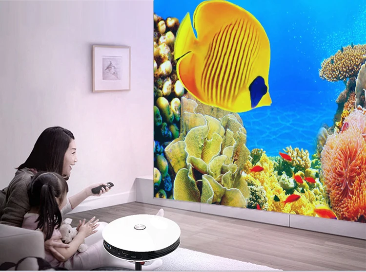M18 мини Smart натуральная кожа 3D проектор 12000 мАч батарея Android6.0 DLP HD 1080P для домашнего Proyector поддержка Miracast обмена потоковыми мультимедийными данными (Airplay) AC3