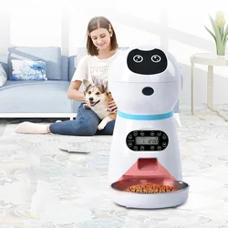 Hot selling automatic robot pet feeder smart wifi video food dispenser with camera for dog and cat