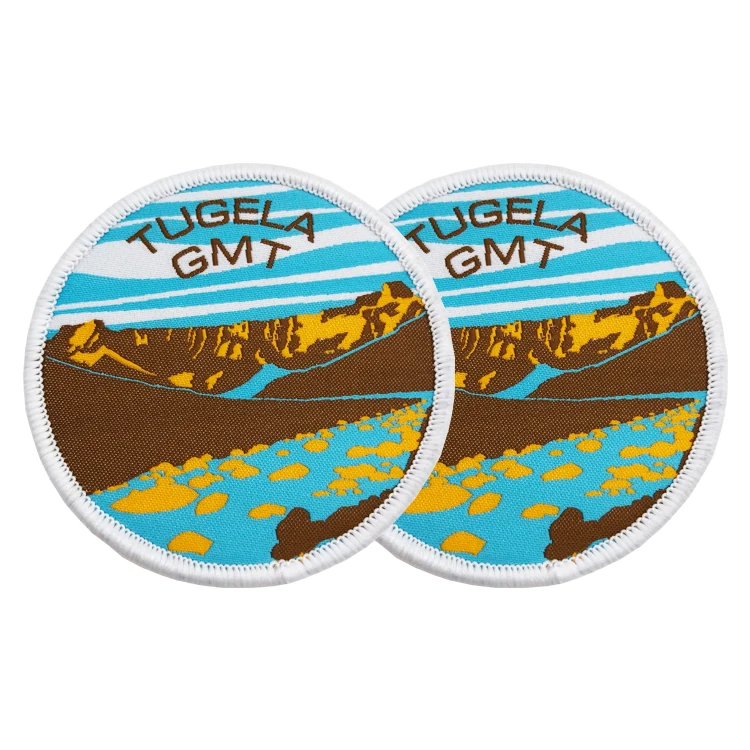 High Quality Custom Logo Woven Patches Round Woven Badges Iron On Clothing Patches