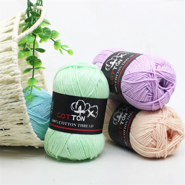 Factory Direct First Grade Yarn Art Crochet 100% Cotton Yarn For Hand Weaving