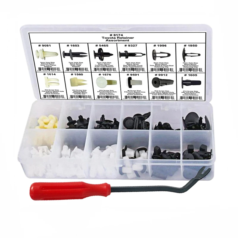 146 pieces of automotive plastic fasteners with nylon positioning clip