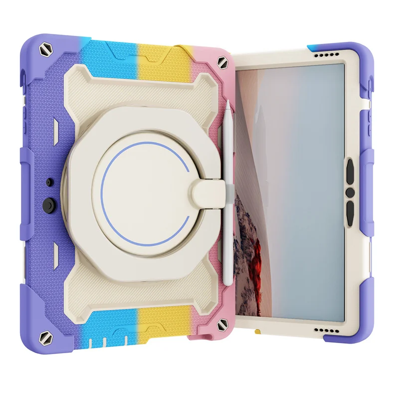 360 Rotation Armor Tablet Case For Microsoft Surface Go 1 2 3 For Huawei Matepad 10.4 11 T10 SE Kids Portable PC Silicone Cover