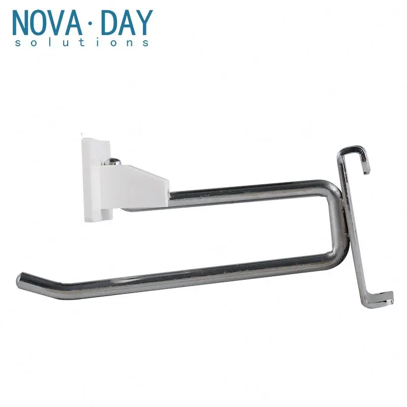 Novaday Customized Popular Slatwall Metal Hooks Double Wire Price Tag Pegboard Display Products Slatwall Hooks