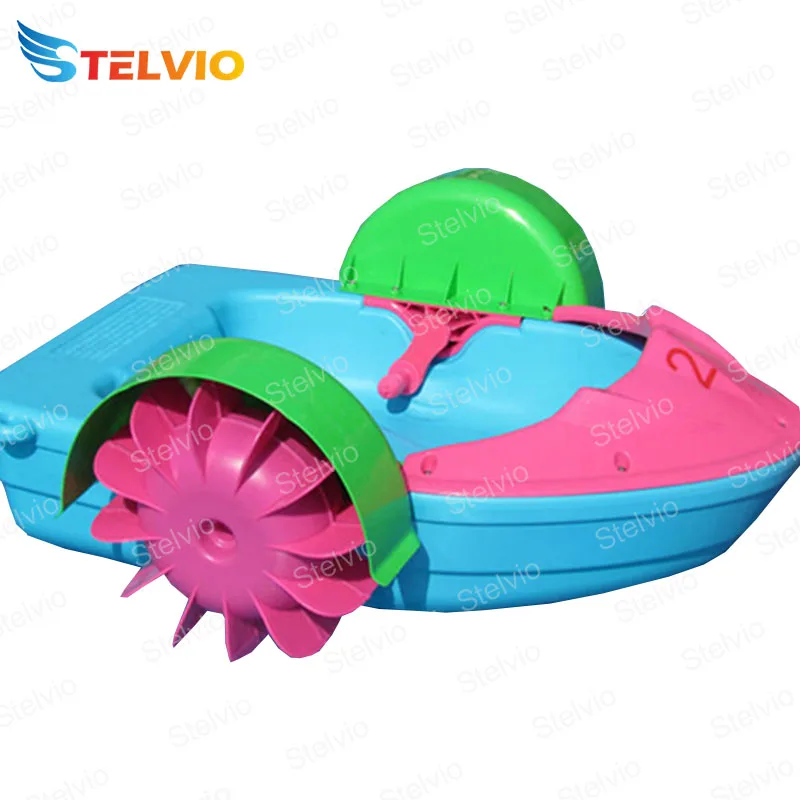 Hot sale plastic kids paddle wheel boat hand rowing boat for water rental