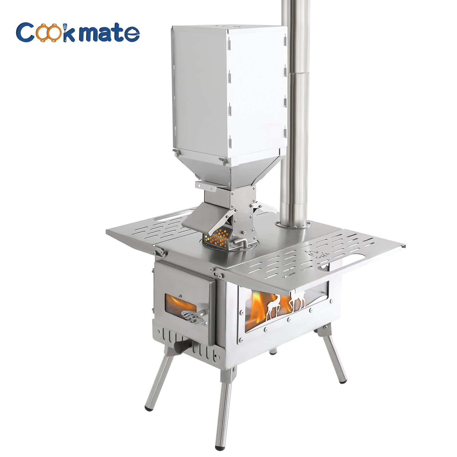 High Quality Stainless Steel Camping Firewood Stove Wood Pellet Machine Patio Heater