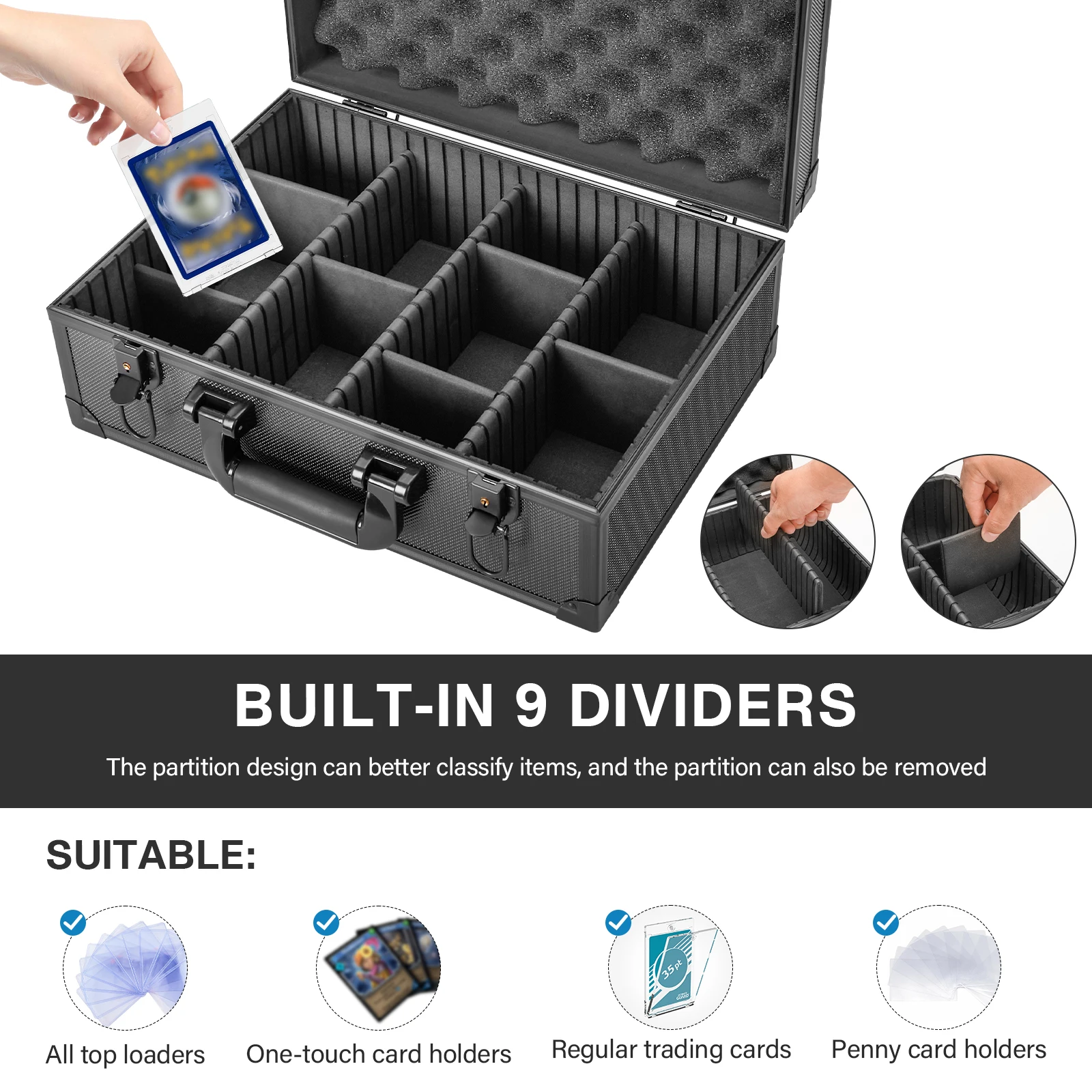 Custom Men Metal Credit Card Collection Card Holder Aluminum Graded Trading Card Case