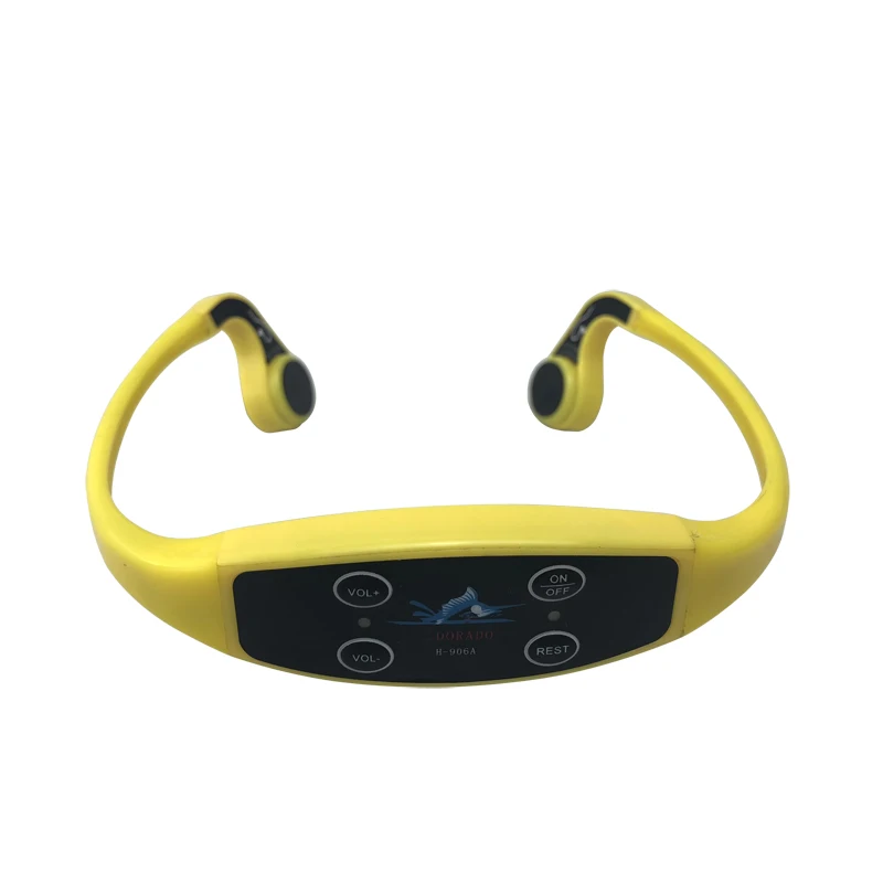 Swimming Efficient Teaching Logo Customized Volume Adjustable Waterproof Working Talking FM Transmitter Bone Conduction Headset