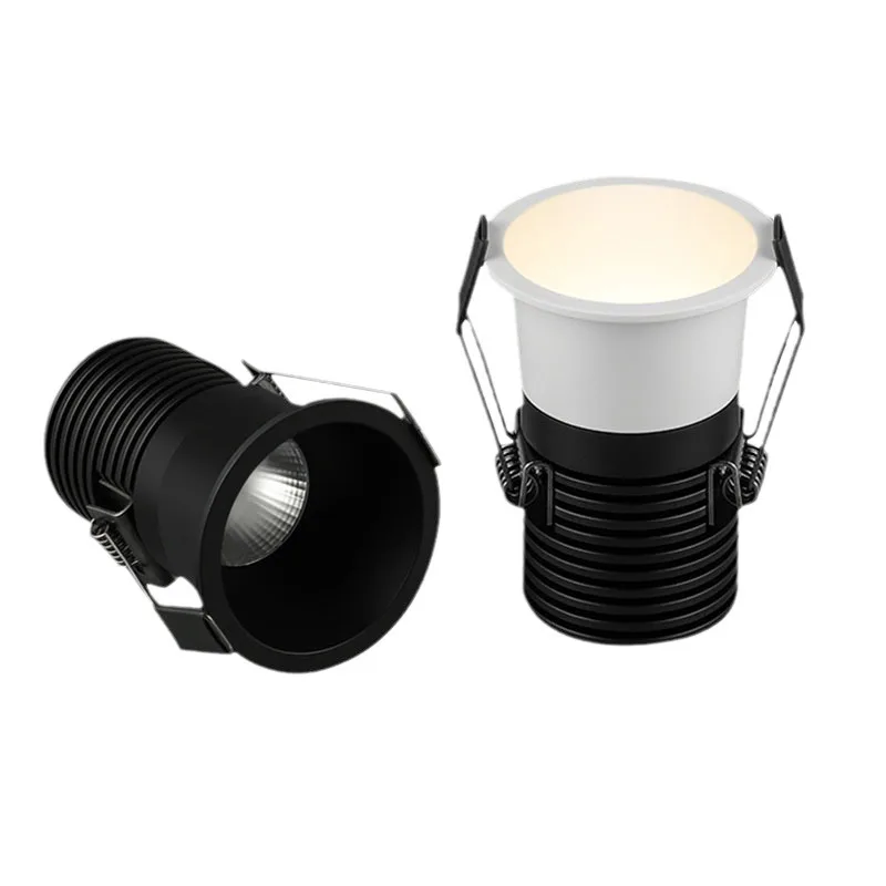 Narrow Edge COB Ceiling Spotlight Background Indoor Lighting 3W 5W 7W 10W Round Dimmable Recessed LED Downlight