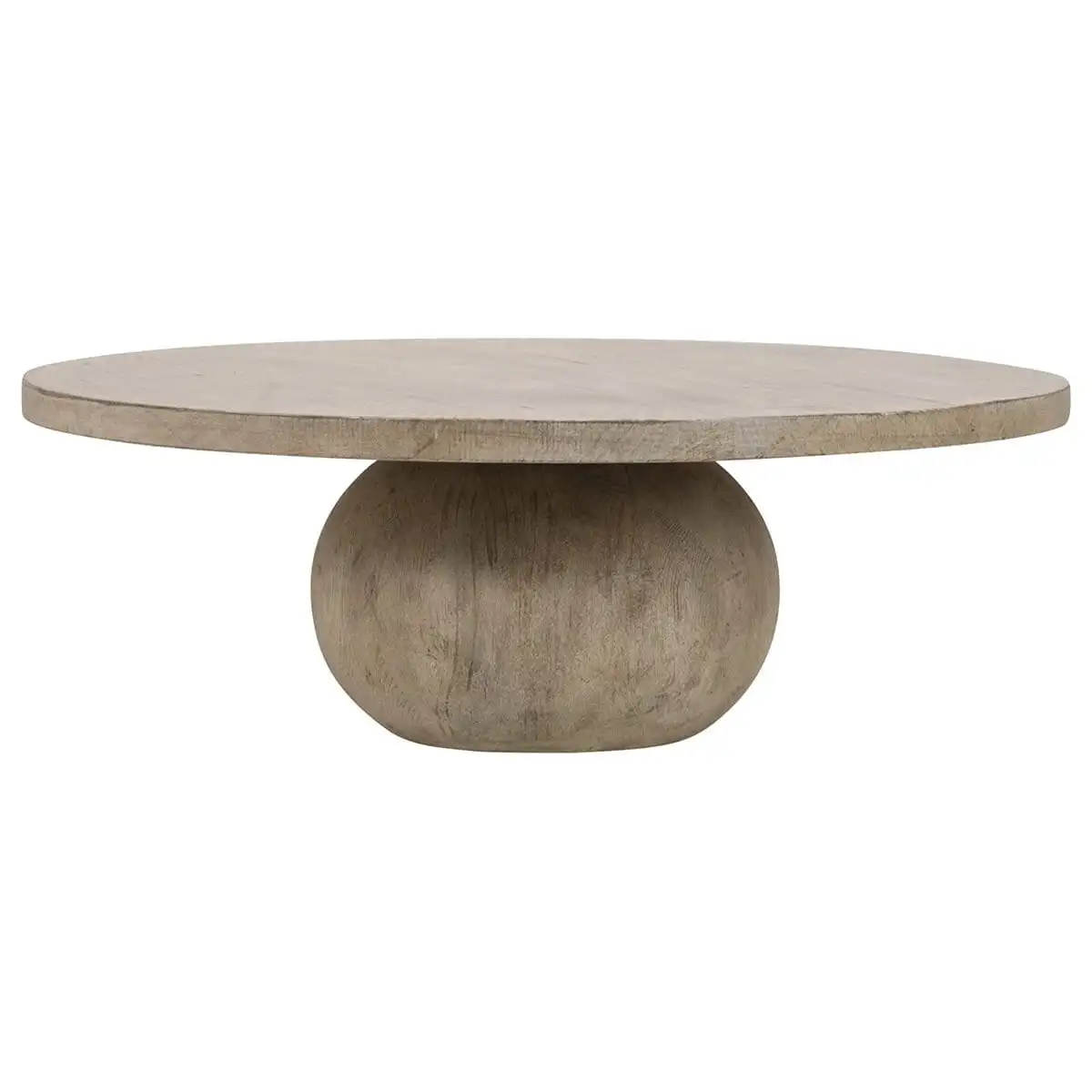 Simple design carved handmade tea table round reclaimed wooden coffee tables for home