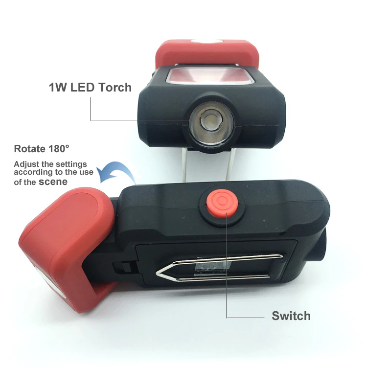 adjustable COB Magnet Light work lamp LED Worklight  inspection lamp With Torch With Folding Hook for Car Repairing Blackout