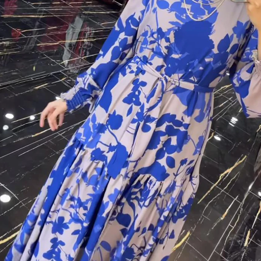 Custom Plus Size Islamic Clothing Women Floral Designs Abaya Modest Kaftan Dress Arab Jilbab Khimar Ethnic Clothing