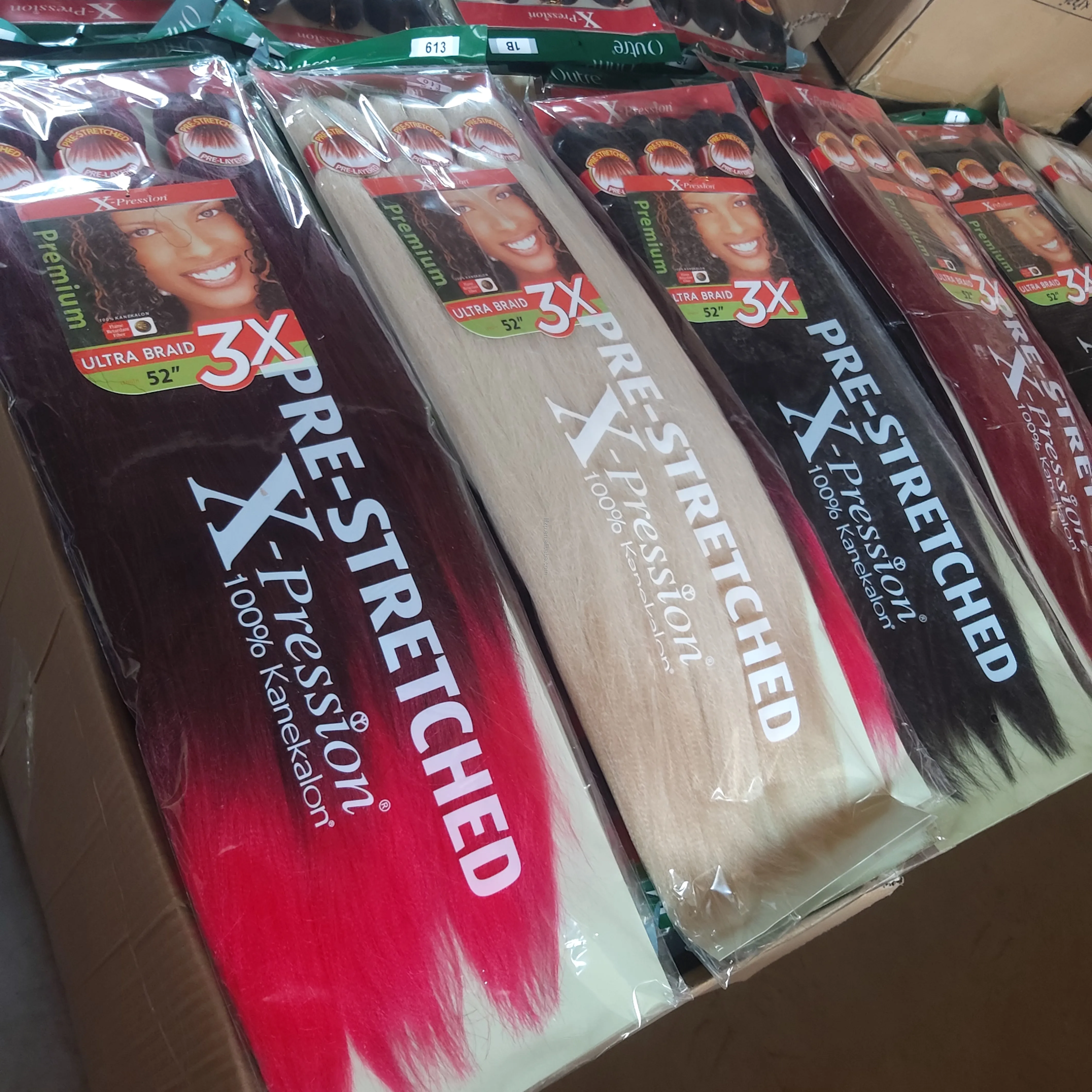 Synthetic Braiding Hair 52 Inch Kanekalo 3x Pre Stretched Braiding Hair For Crochet Braiding Extension