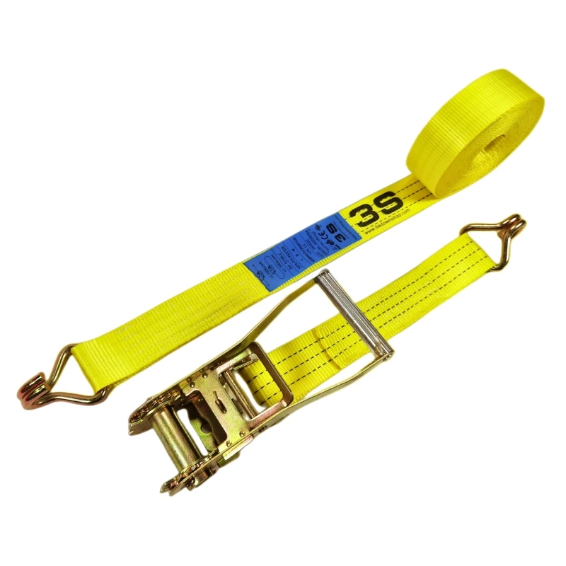 38mm 3000 daN cargo lashing belt ratchet tie down straps with TUV GS CE, ISO9001 certificate