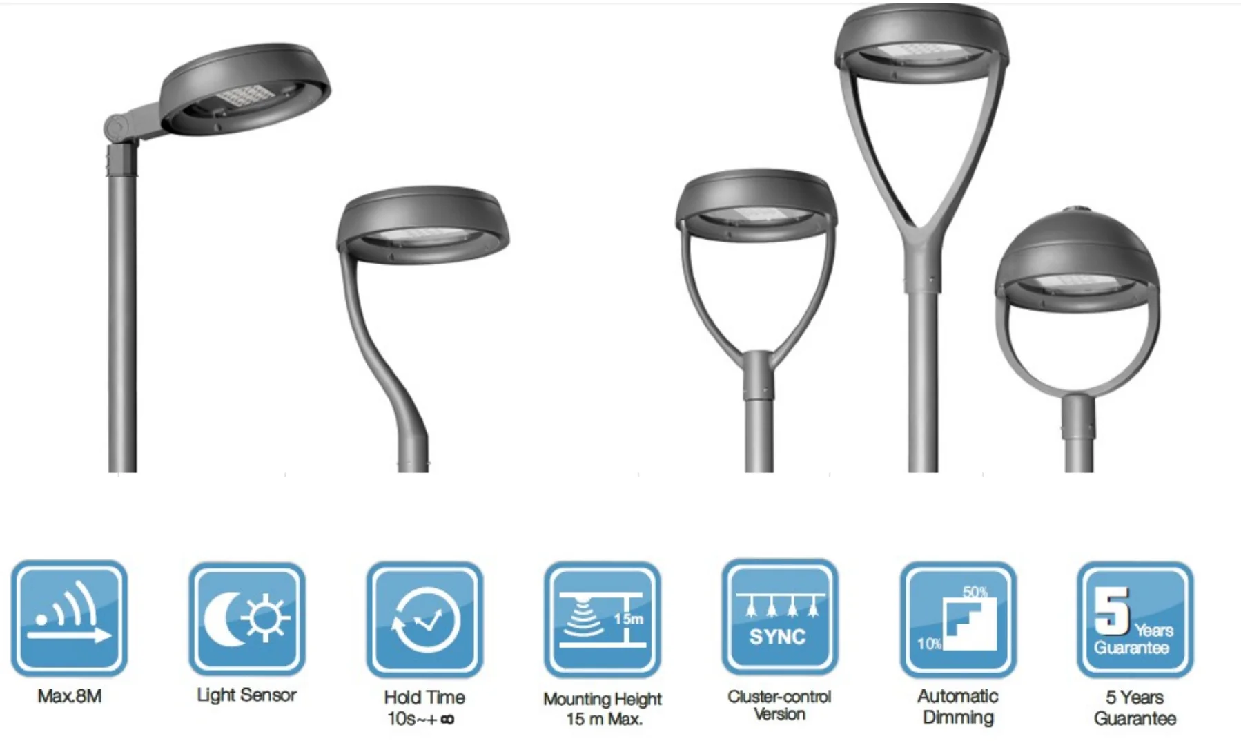 120W LED Light Skd Housing Shell Pole Lights Outdoor Garden & Street Post Top Lighting High Efficiency & Durability