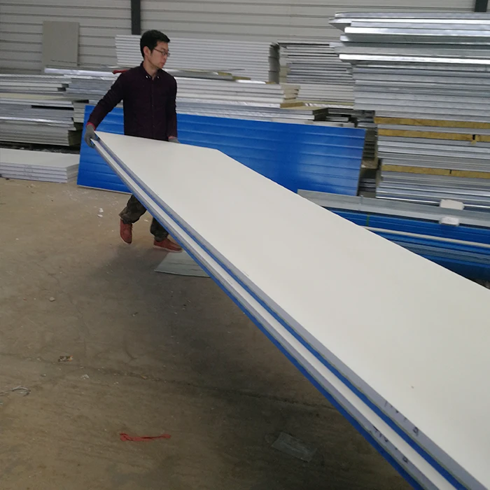 75mm aluminum rock wool sandwich panel 1000 square meterassembled prefab builder warehouse