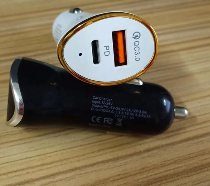  Цена производителя 36 Вт Быстрая зарядка QC 3 0 PD type-C автомобильное зарядное устройство для