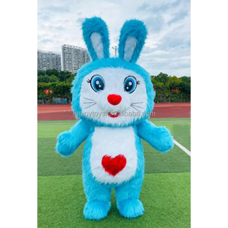 Air Inflatable Rabbit Mascot Furry Bunny Mascot Costume Adult Halloween Cosplay Costumes