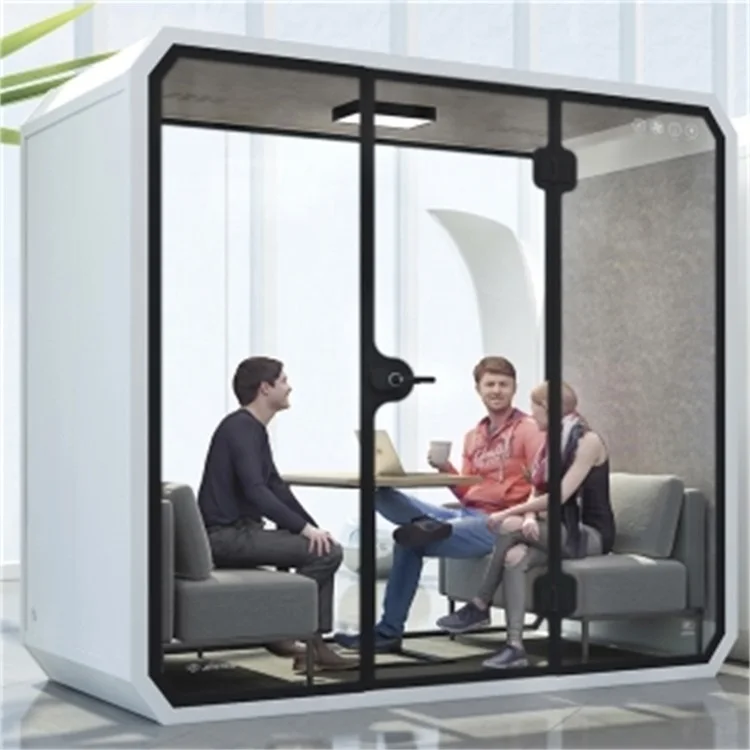 Soundproof Office Booth Indoor Outdoor Acoustic Meeting Booth With Furniture Ventilation System Office Pod