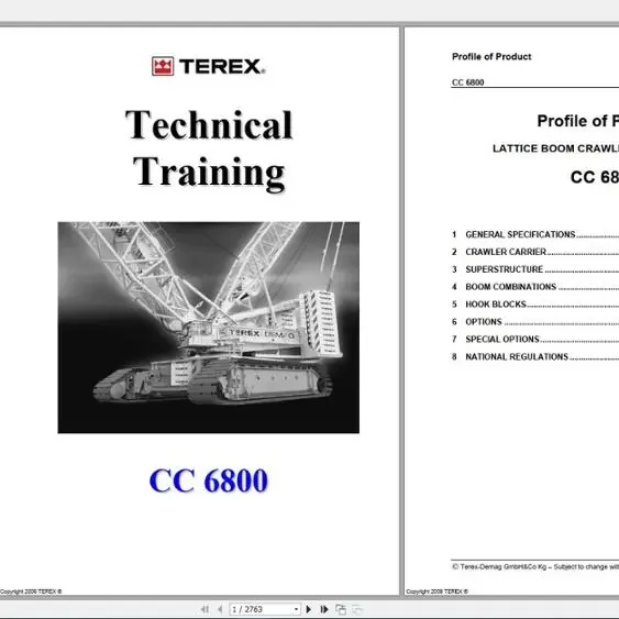 Terex Demag кран полная модель обслуживания техническое учебное руководство схема и по эксплуатации