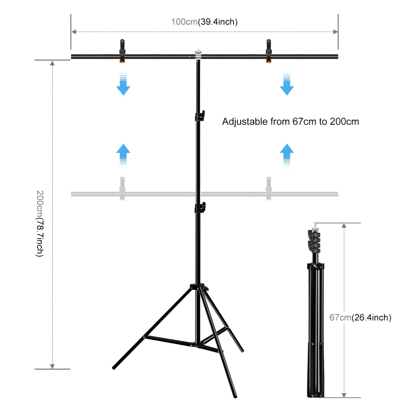  Прямая поставка зеленый PULUZ 1x2 м Т-образный фон для фотостудии подставка фона комплект кронштейнов крепления с