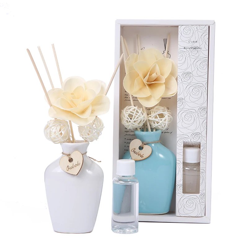 Aromatherapy decorations ceramic bottle reed diffusers sets DIY handicrafts reed diffuser ceramic wholesale air freshener
