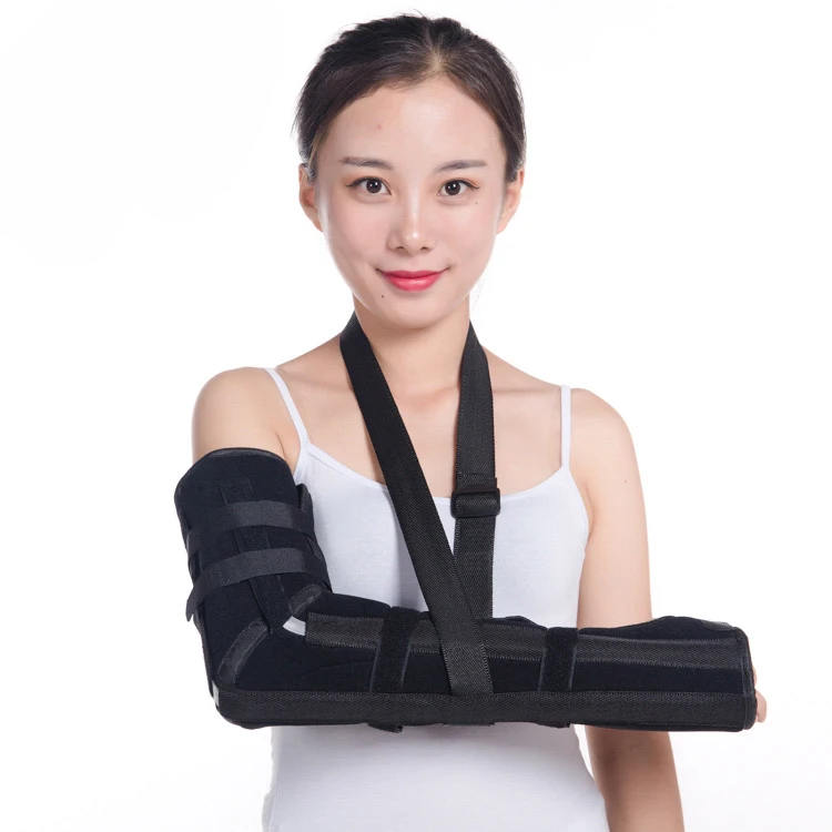 Adjustable arm fracture fixation elbow strap fixed brace forearm sling