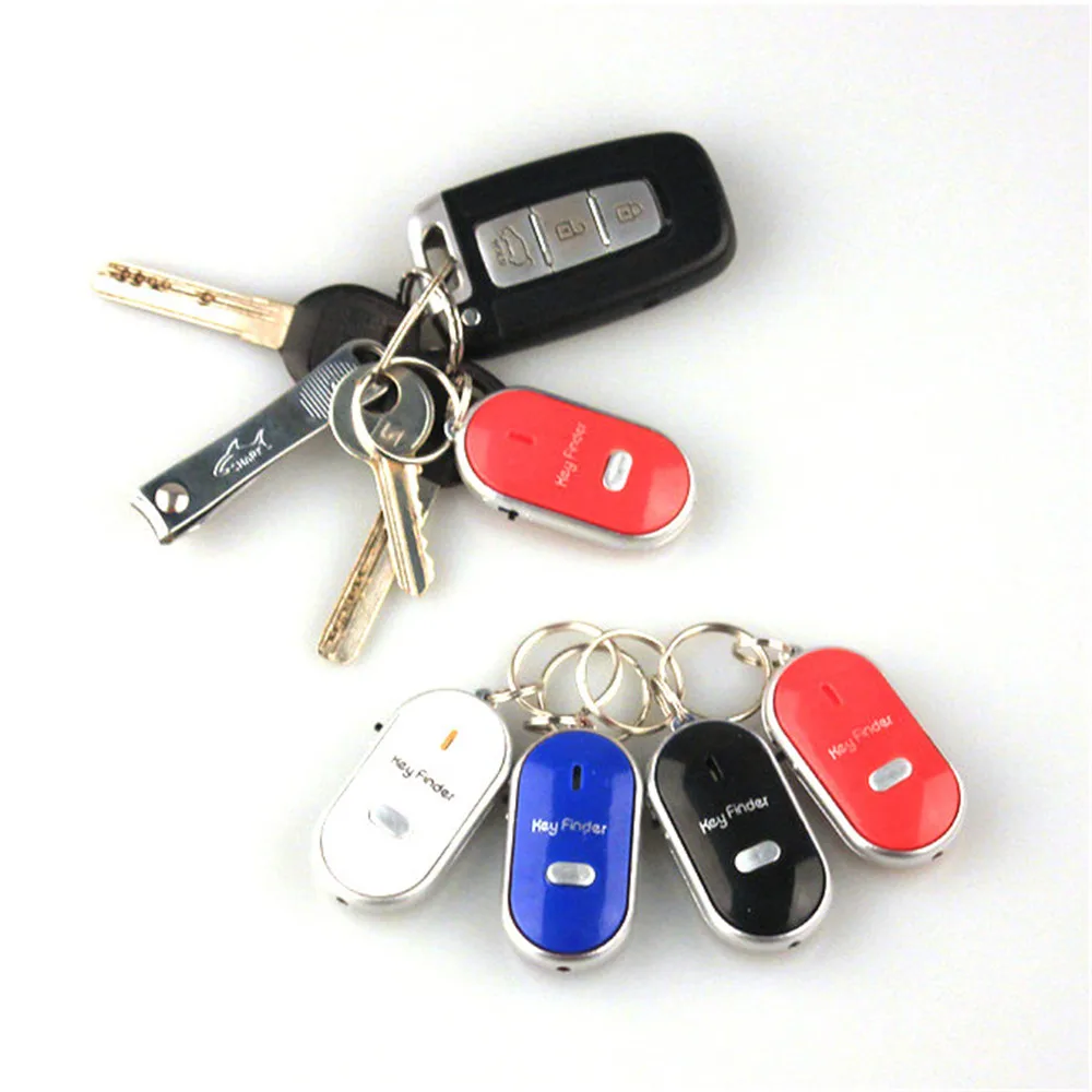 Wireless Whistle Key Finder Keychain Electronic Anti-Theft Ellipse Plastic Key Search Anti-Lost Device Car Metal Key Keyrings