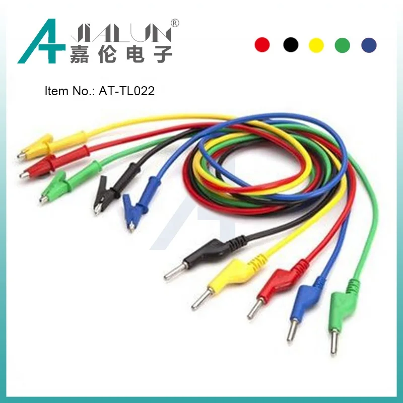 JIALUN Copper Multimeter Test Lead Probes Alligator Clips to 4MM Banana Jack Crocodile Clamp
