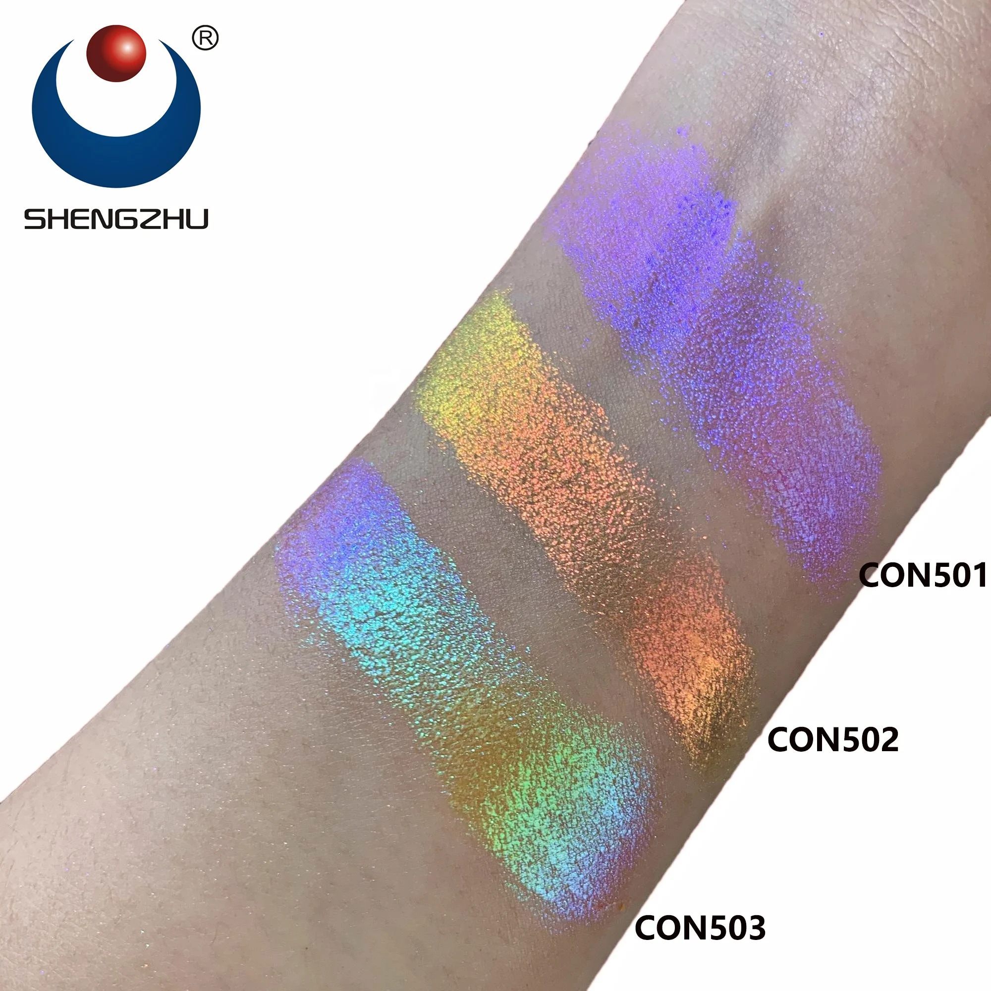 Shengzhu hot sale new candy aurora colors chameleon color change powder for cosmetic makeup eyeshadow lips CON series