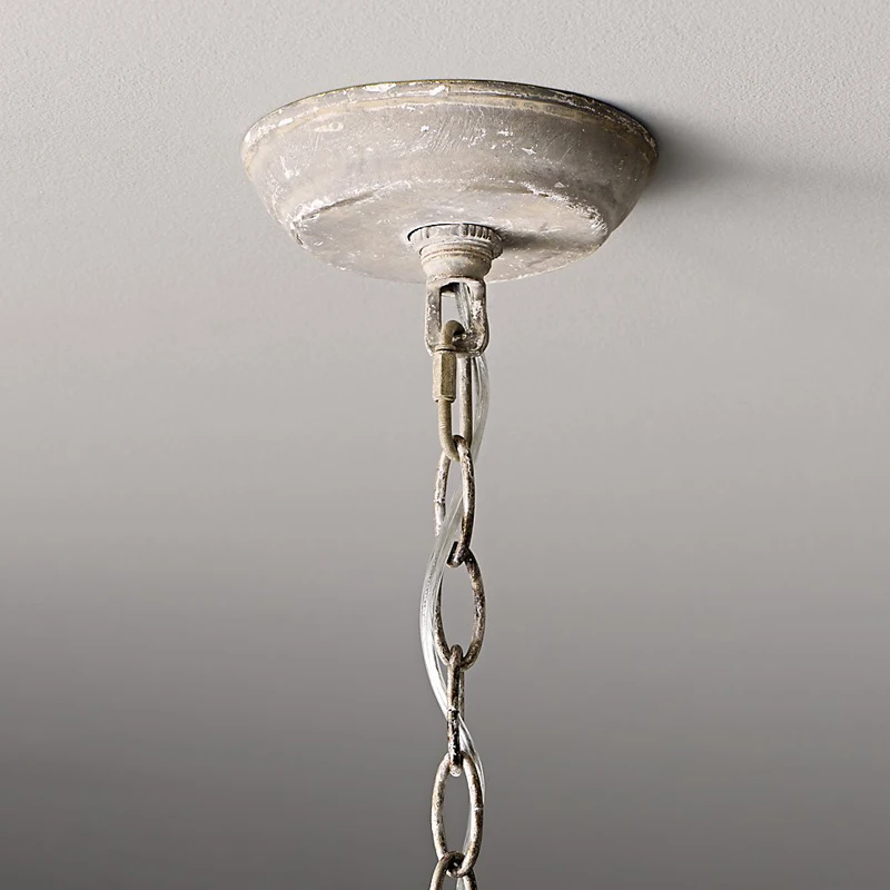 Retro Pendant Hanging Light Wooden Beaded Chandelier Industrial French Wood Retro Vintage LED Country Wooden Lighting