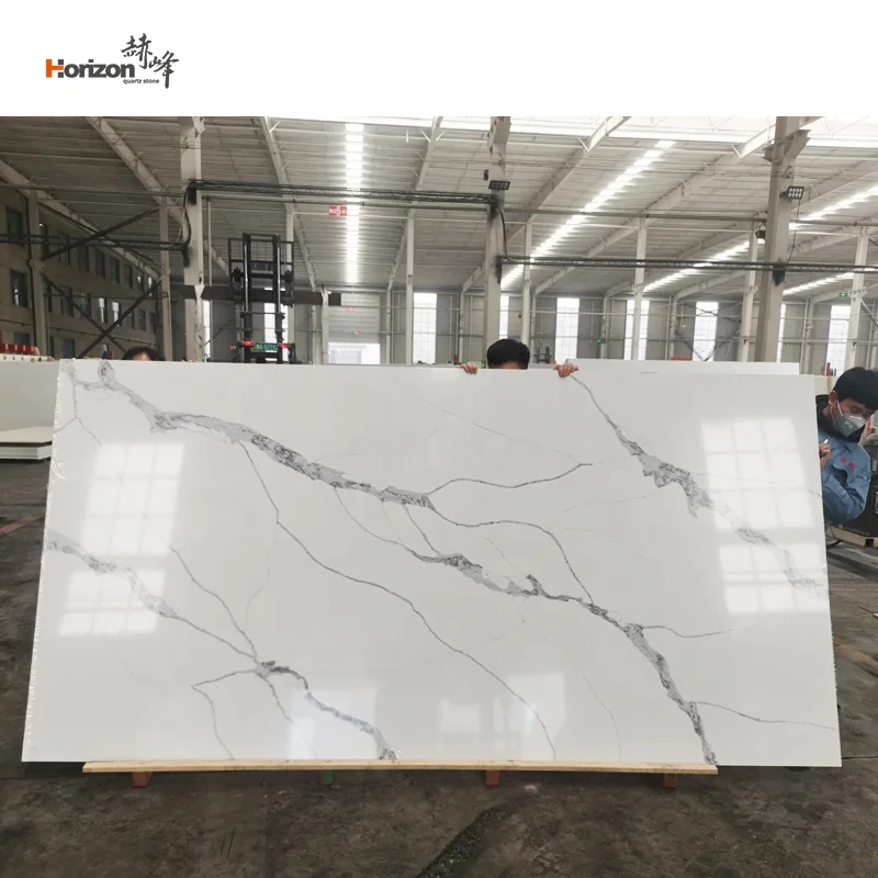  Horizon белый кварцевый камень Calacatta с золотистыми венами кварцевые кухонные столешницы