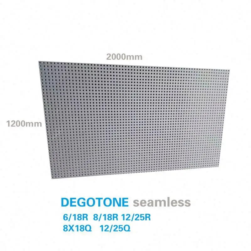 Three different kinds of irregular round perforated plasterboard ceiling tiles